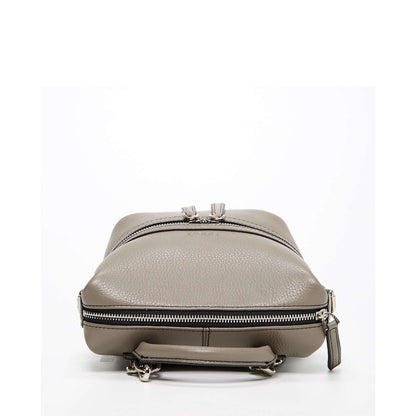 Gray Leather Backpack Purse for Women Convertible Crossbody Bag Medium