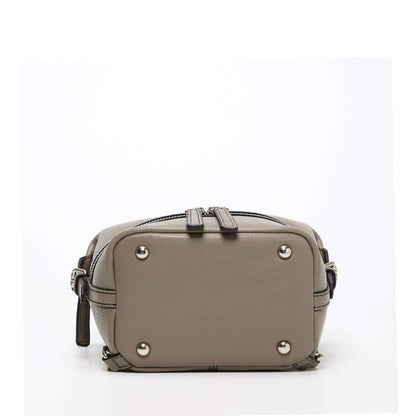 Gray Leather Backpack Purse for Women Convertible Crossbody Bag Medium