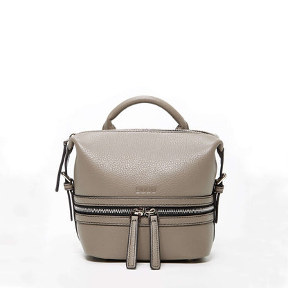 Gray Leather Backpack Purse for Women Convertible Crossbody Bag Medium