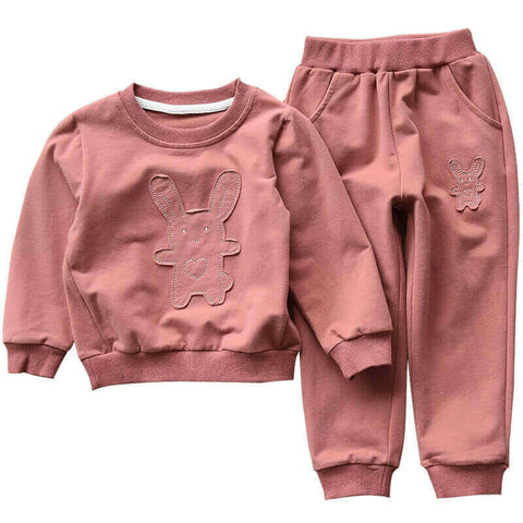 Autumn Girls Clothes Set Children's Sweatshirt + Pants Casual Sport 2.