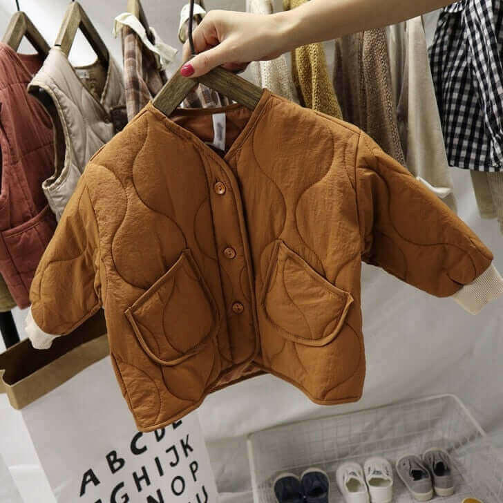 Autumn Winter boys girls 4 colors quilted clothes sets children