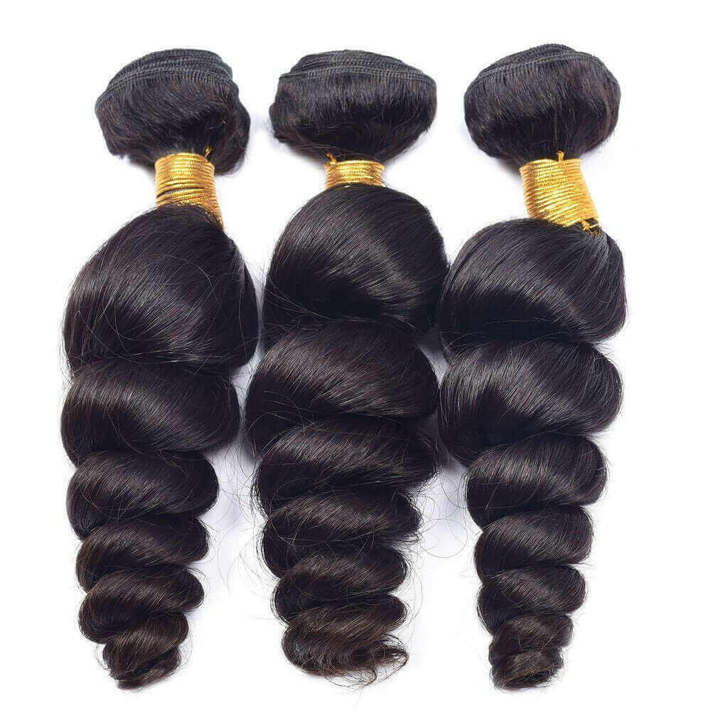 BeuMAX 10A Grade 3/4 Loose Wave Bundles Peruvian Human Hair Extensions.