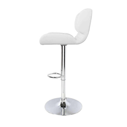 Artiss Set of 2 PU Leather Gas Lift Bar Stools - White and Chrome.