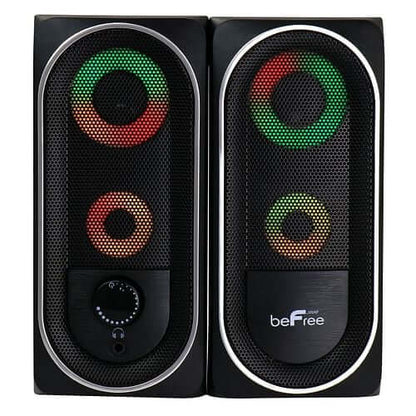 beFree Sound 2.0 Computer Gaming Speakers with LED RGB Lights