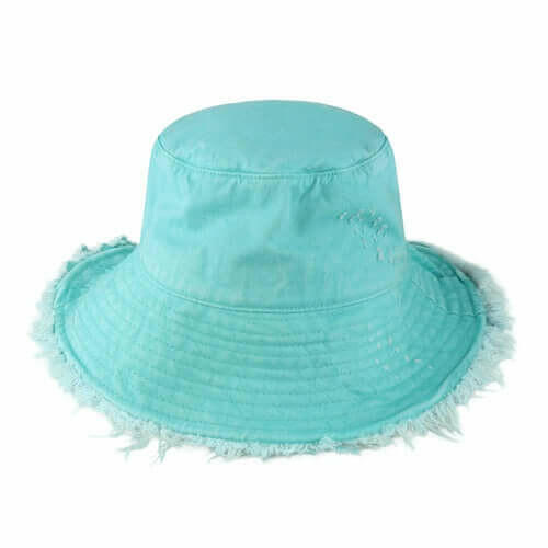 Wide Brim Frayed Bucket Hat.