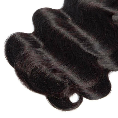 10A Grade Body Wave 3/4 Human Hair Bundles with 4x4 Closure 13x4 front.