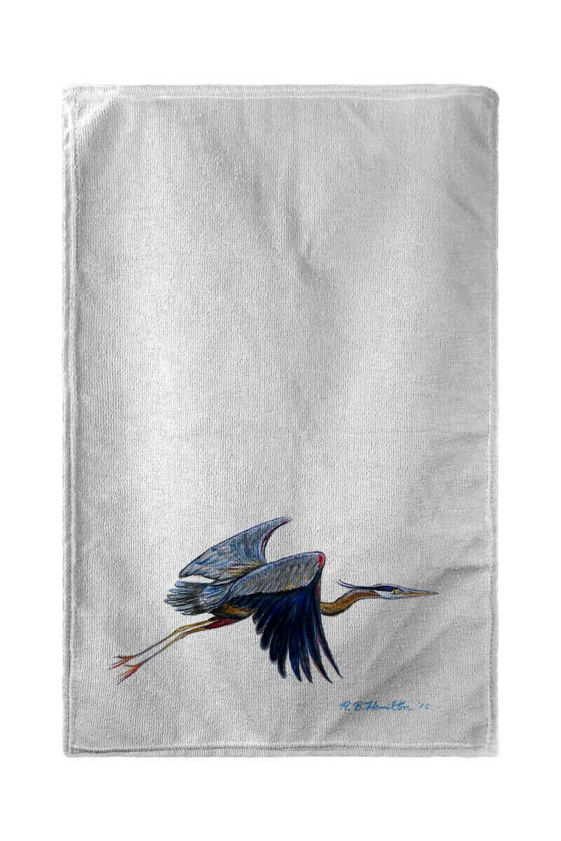 Betsy Drake BT327 30 x 50 in. Eddies Blue Heron Beach Towel.