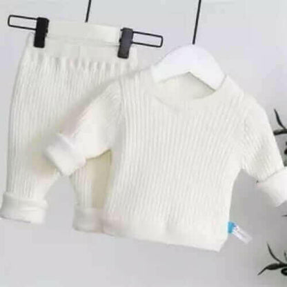 Baby Boys Plus Velvet Thick Sets Toddler Warm Pajamas Suit Winter Baby.