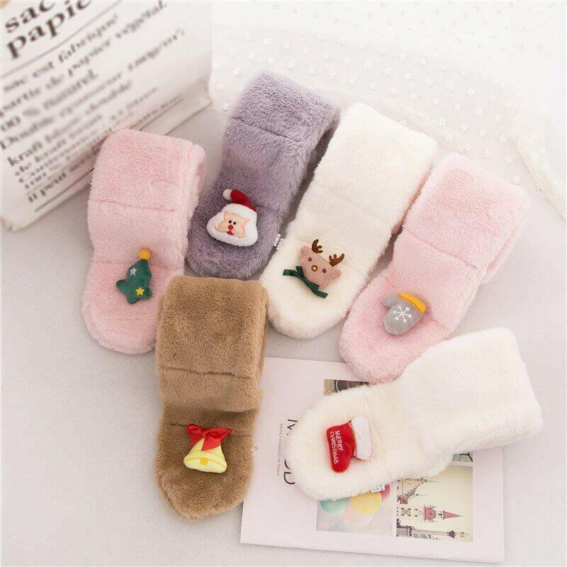 Baby Children Girls Cute Plush Fur Scarf Collar.