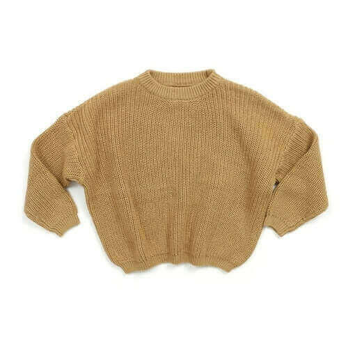 Baby Solid Casual Basic Sweater Crewneck Thick Kids Slouchy Soft Wool.