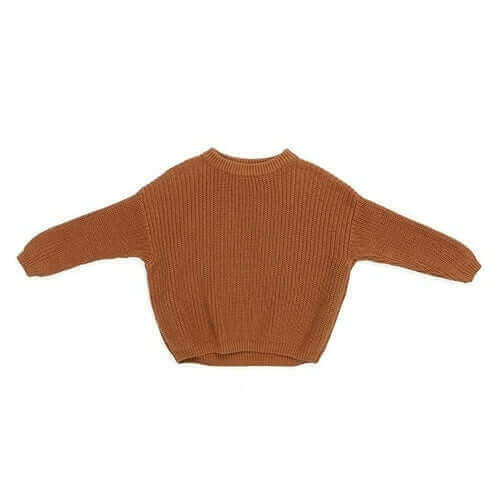 Baby Solid Casual Basic Sweater Crewneck Thick Kids Slouchy Soft Wool.