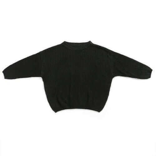 Baby Solid Casual Basic Sweater Crewneck Thick Kids Slouchy Soft Wool