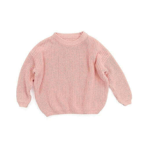 Baby Solid Casual Basic Sweater Crewneck Thick Kids Slouchy Soft Wool.