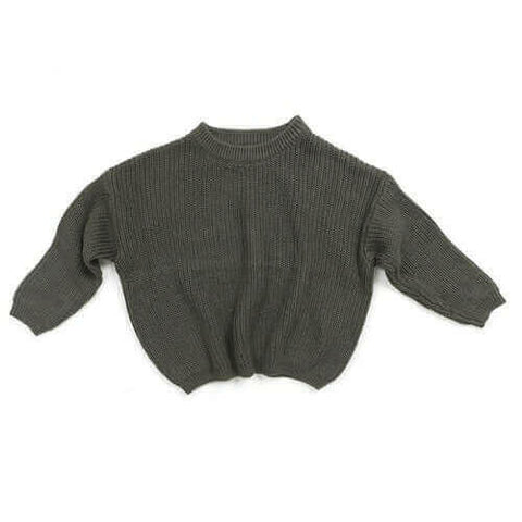 Baby Solid Casual Basic Sweater Crewneck Thick Kids Slouchy Soft Wool.