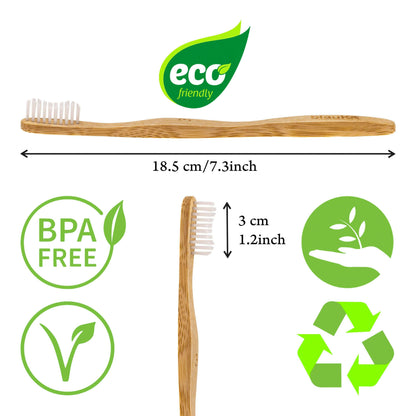Bamboo Toothbrush Set 5-Pack - Bamboo Toothbrushes Medium Bristles