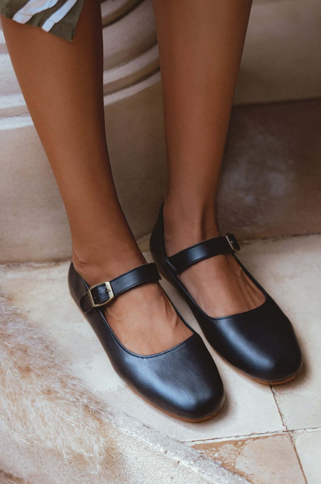 Belle Rose Mary Jane Leather Flats