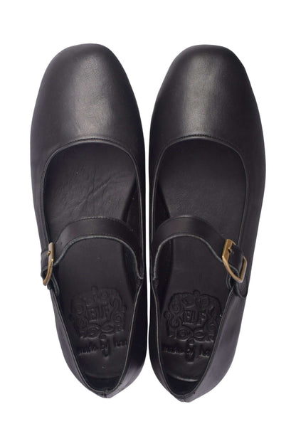 Belle Rose Mary Jane Leather Flats