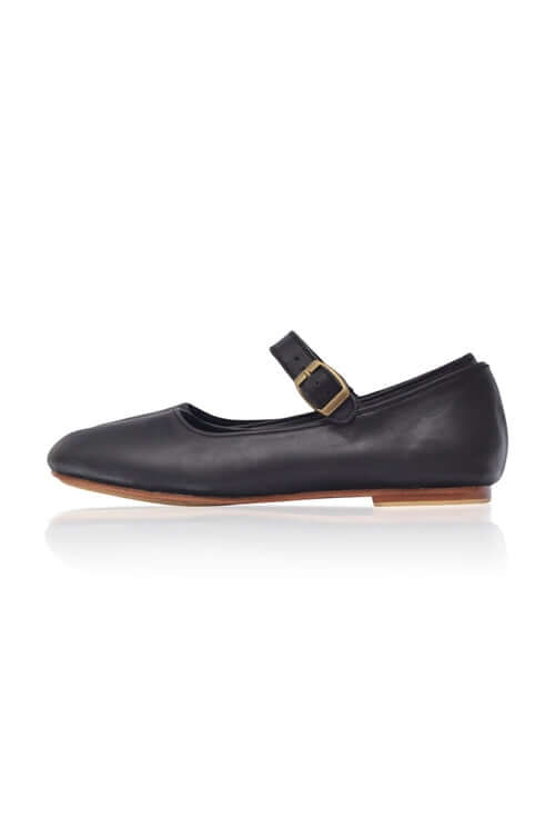 Belle Rose Mary Jane Leather Flats