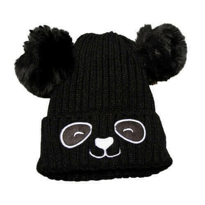 Unisex Cute Panda Cartoon Pattern Knit Winter Beanie For Kids (3-10.