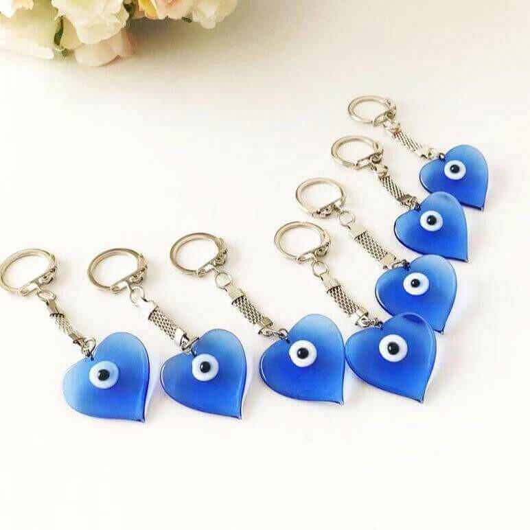 Blue murano evil eye keychain.