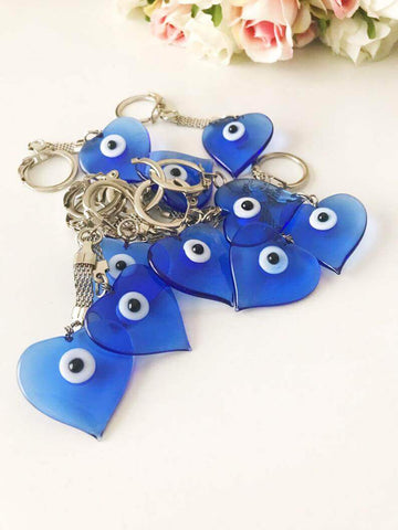 Blue murano evil eye keychain