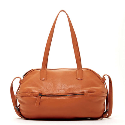 Leather Satchel Bag Brown Shoulder Purse Women&