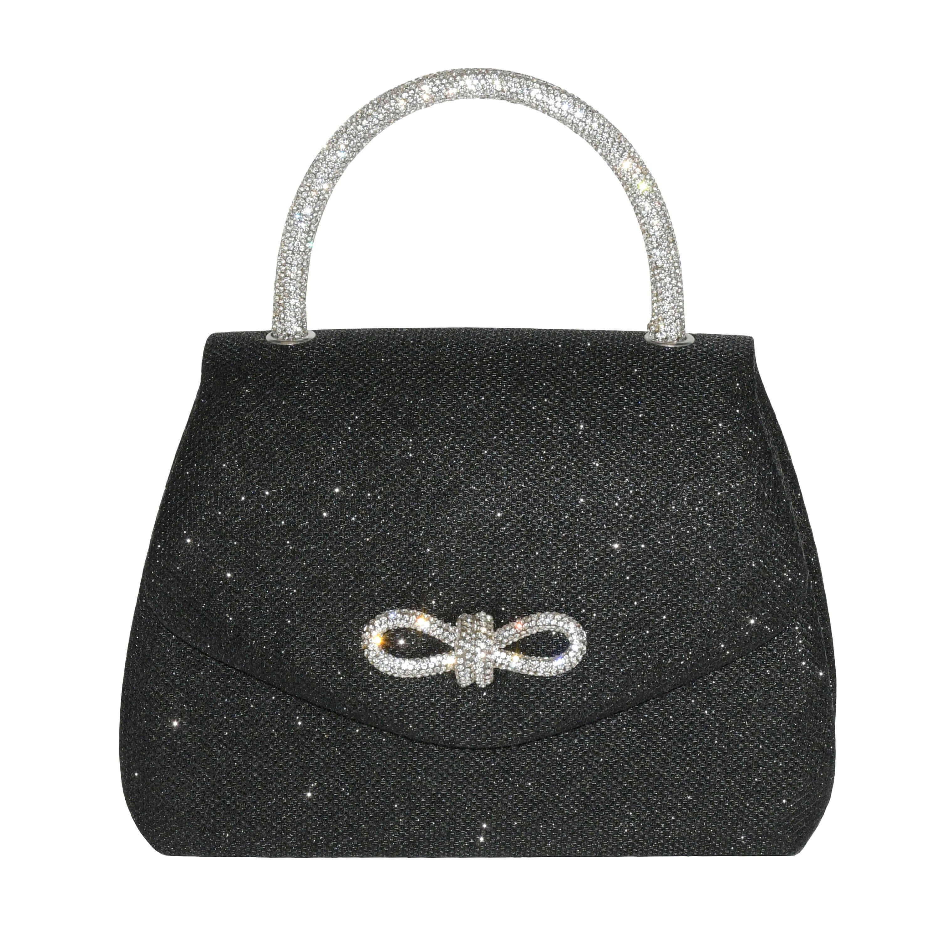 Evening Bag with Glitter Handle and Bow.