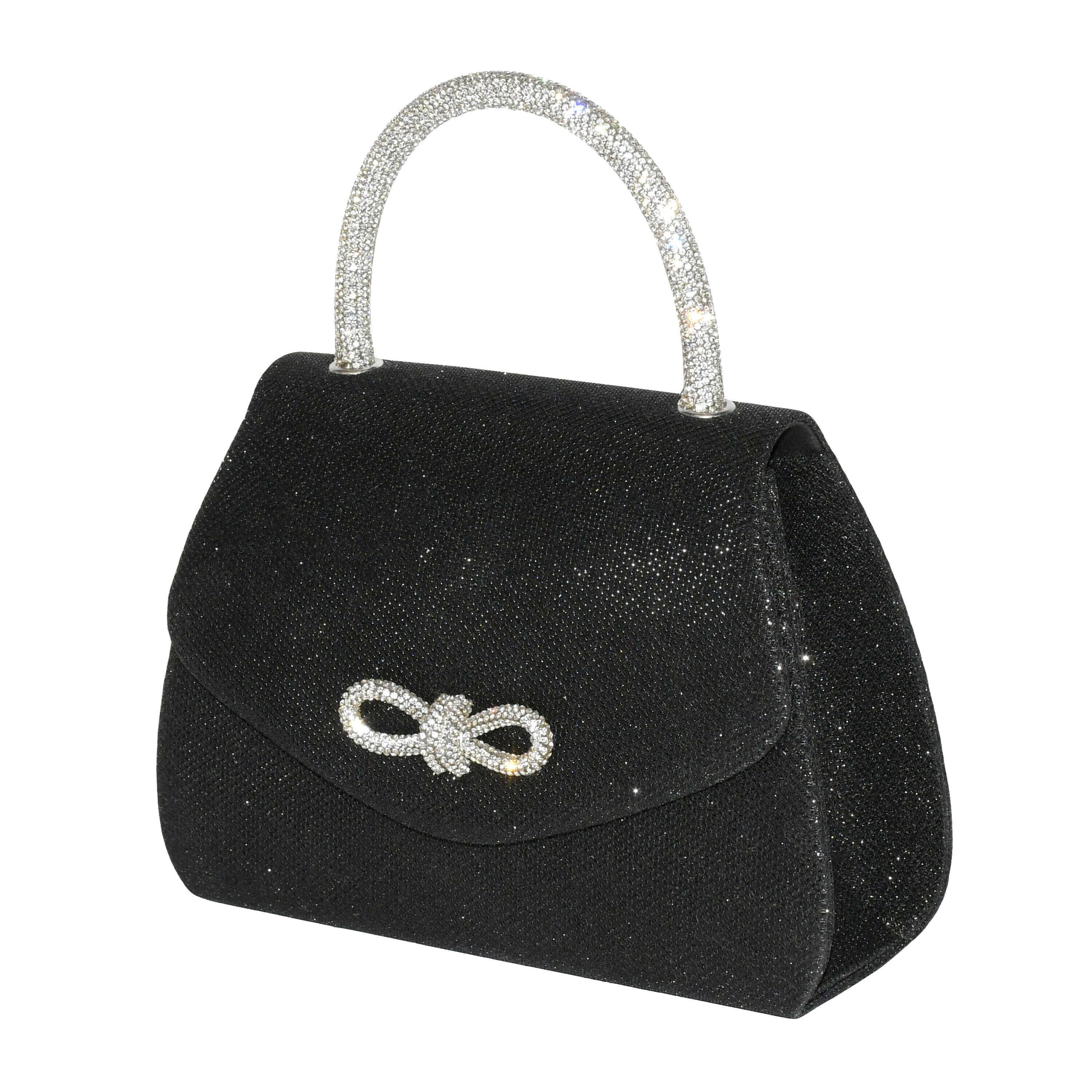 Evening Bag with Glitter Handle and Bow.