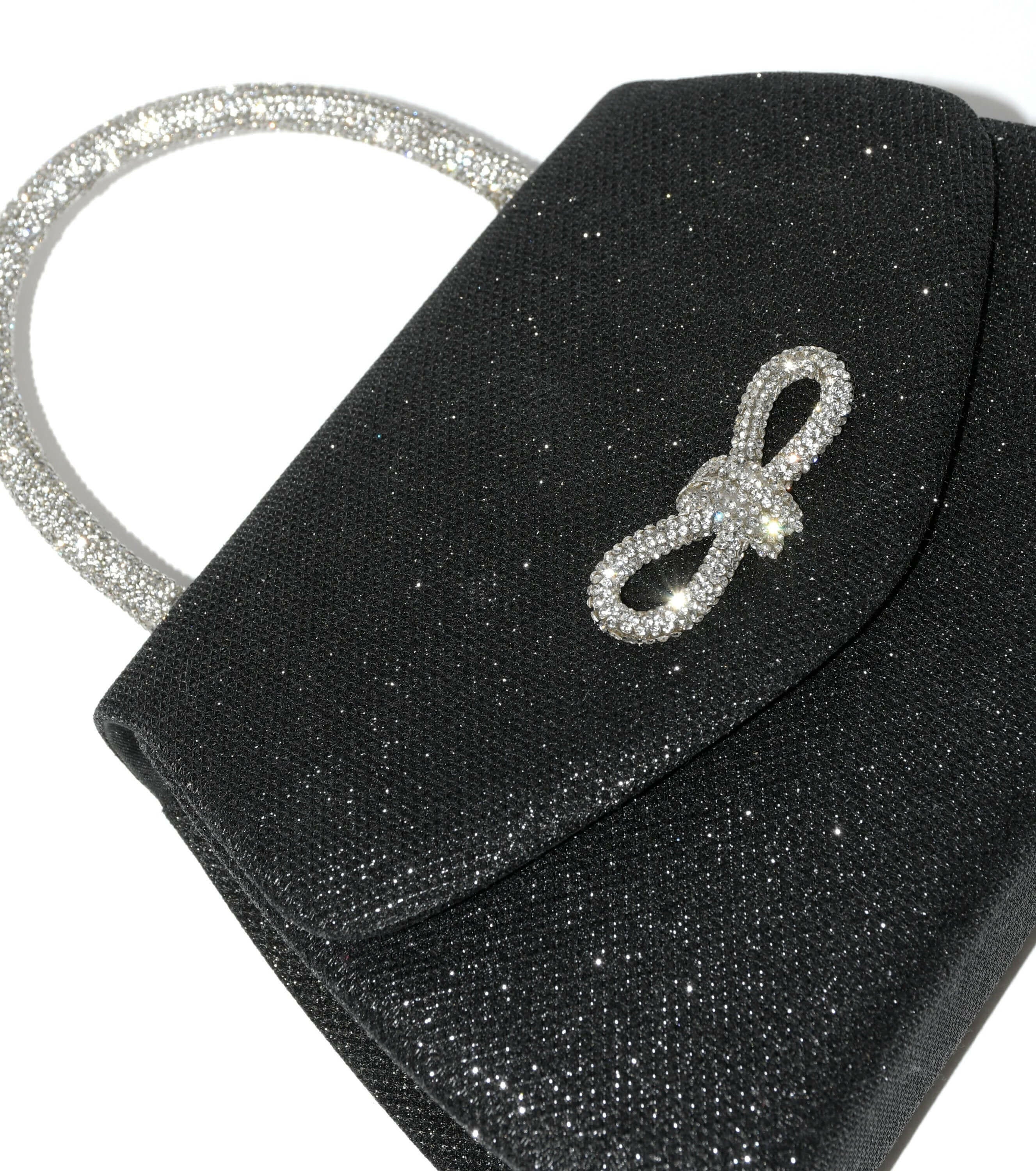 Evening Bag with Glitter Handle and Bow.