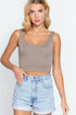 Scoop Neck 2 Ply Crop Tank Top