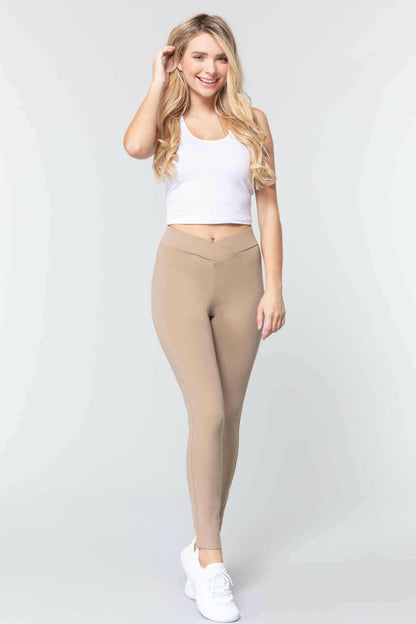 Mid-rise Ponte Pants.