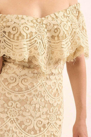 A Lace, Woven Mini Dress.