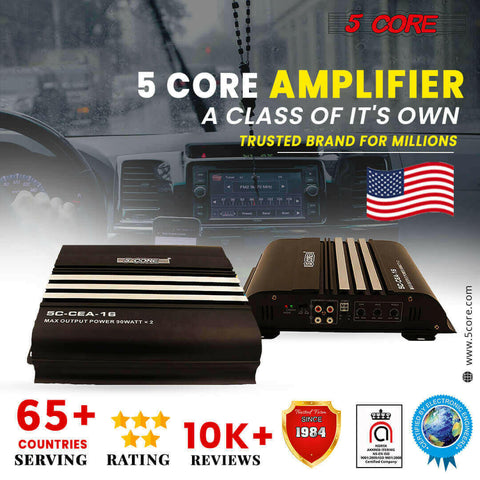 5Core Stereo Car Truck Amplifier 2 Channel Mic Input Amplificador Para