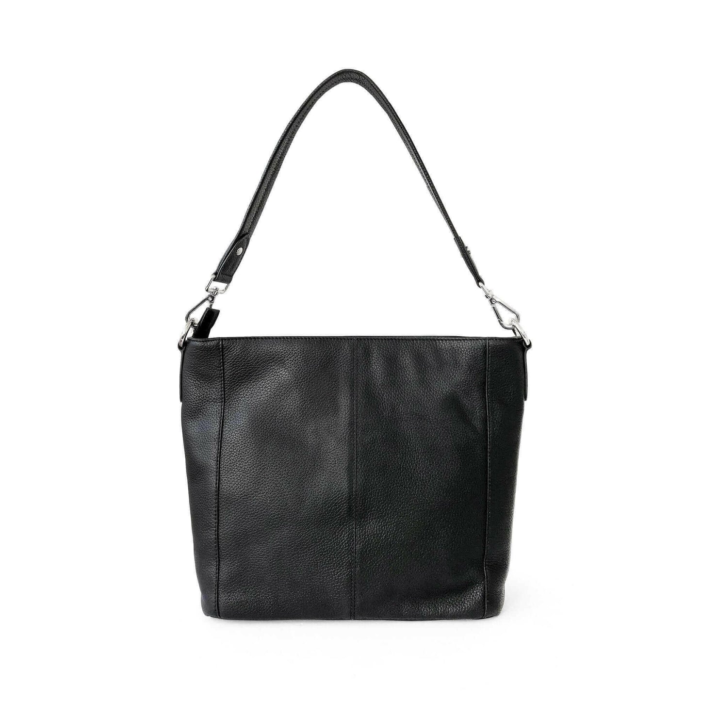 Ladies Large Leather Multi Zip Pocket Hobo Shoulder Bag.