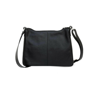 Ladies Leather Medium Multi Zip Crossbody Bag