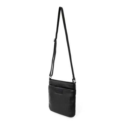 Ladies Leather Top Zipper Crossbody Bag.