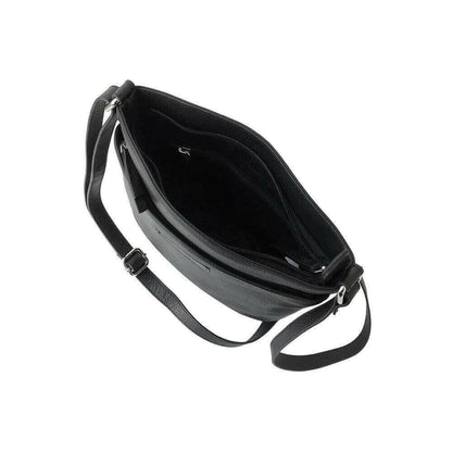 Ladies Leather Top Zipper Crossbody Bag.