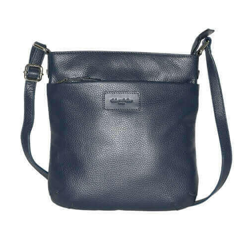 Ladies Leather Top Zipper Crossbody Bag.