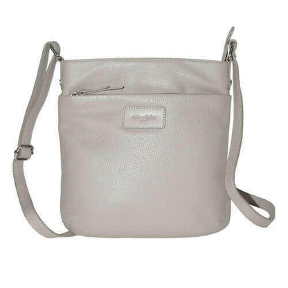 Ladies Leather Top Zipper Crossbody Bag.