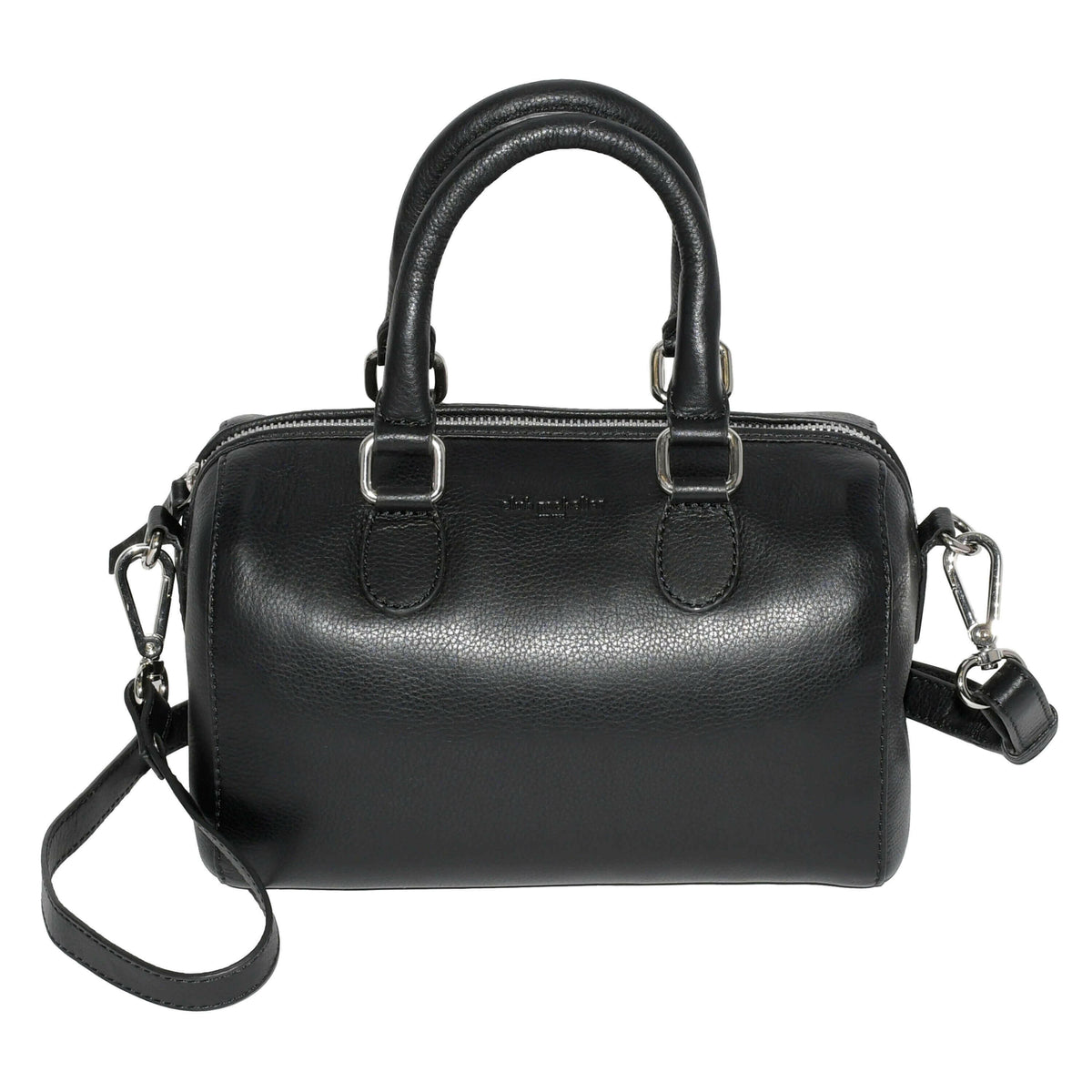 Ladies Leather Barrel Bag with Adjustable Strap.