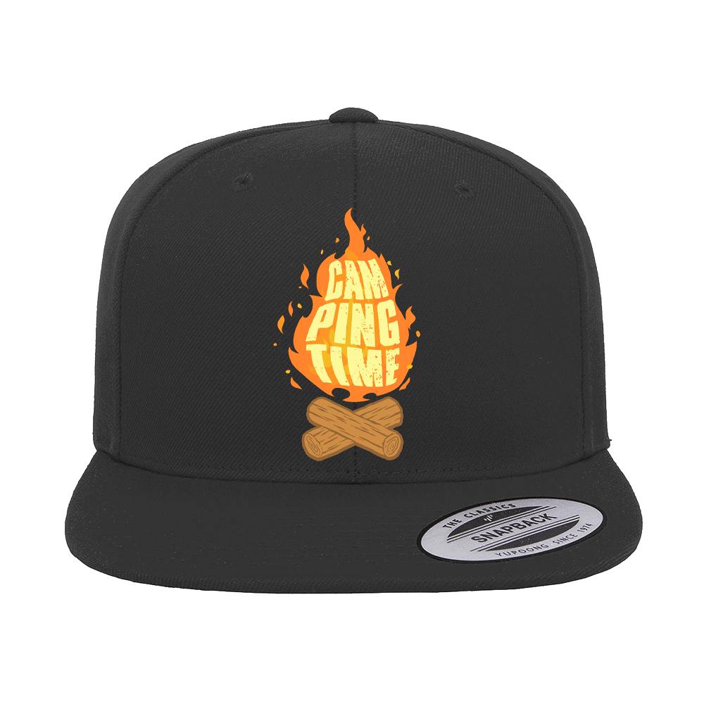 Camp Fire Printed Flat Bill Cap