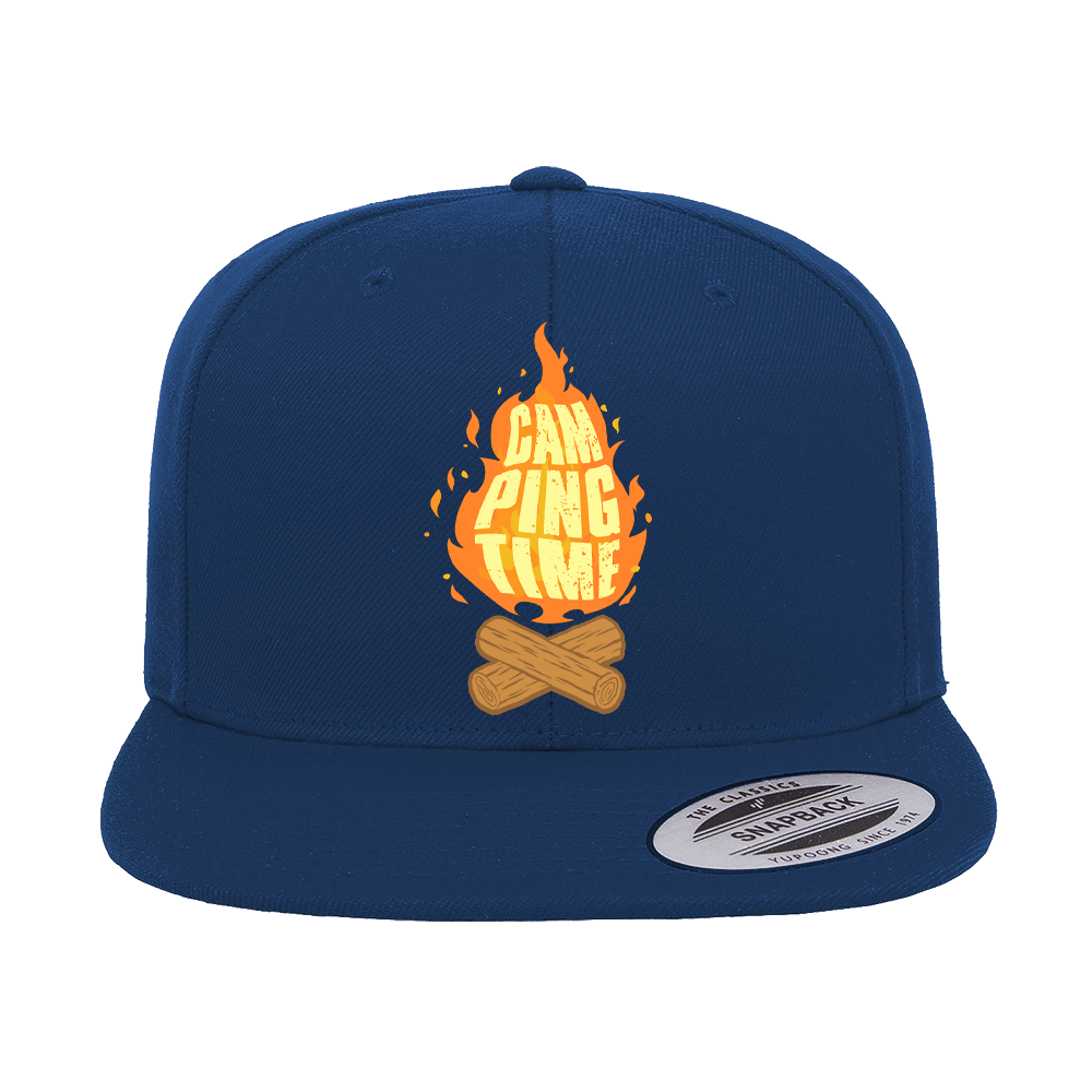 Camp Fire Printed Flat Bill Cap.