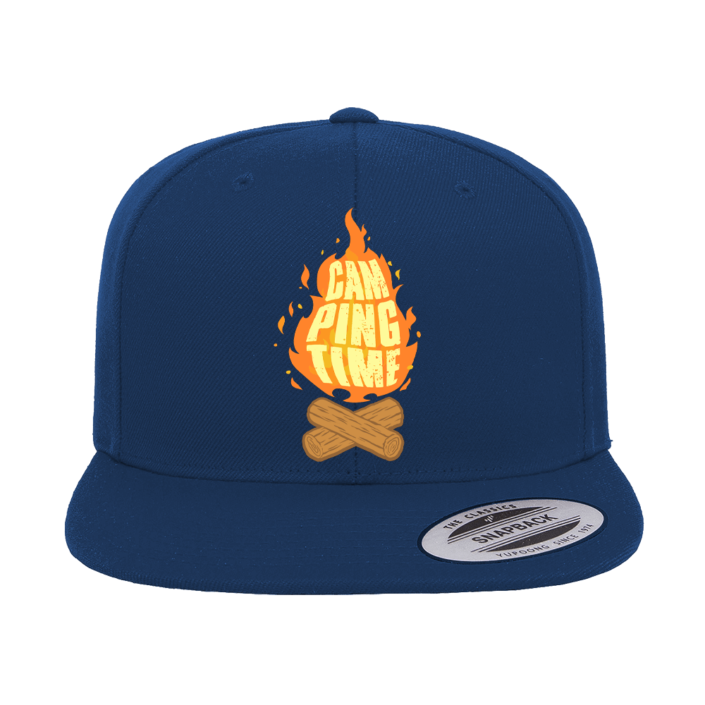 Camp Fire Printed Flat Bill Cap