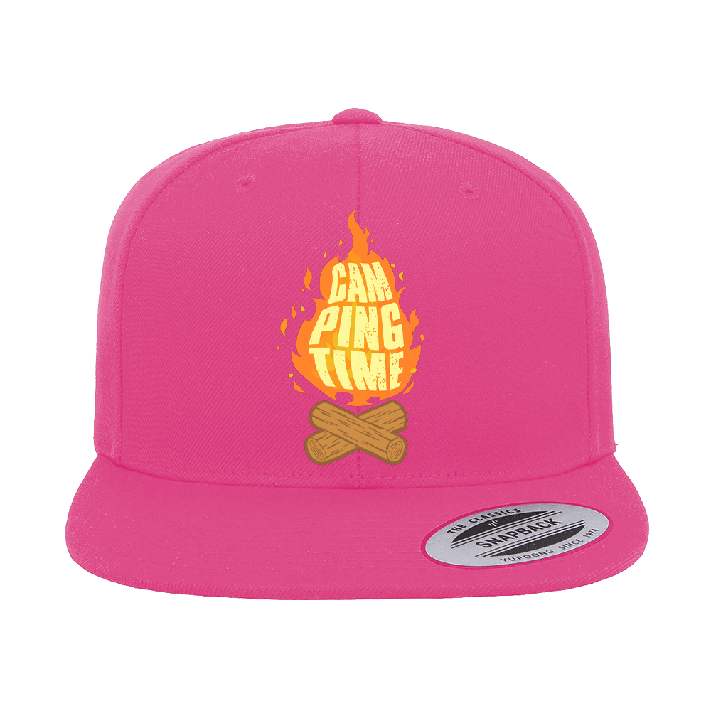 Camp Fire Printed Flat Bill Cap