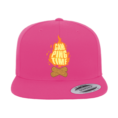 Camp Fire Printed Flat Bill Cap.