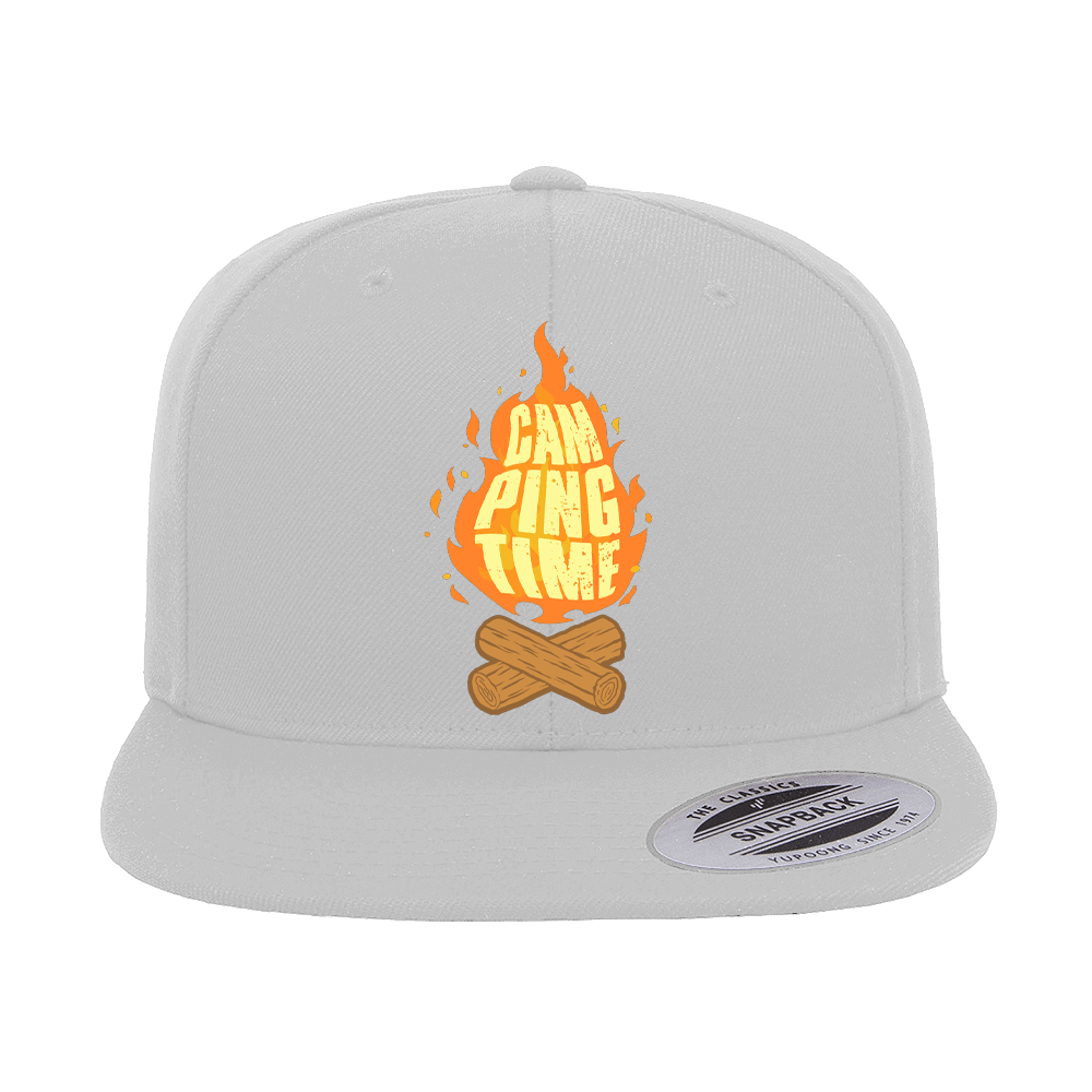 Camp Fire Printed Flat Bill Cap