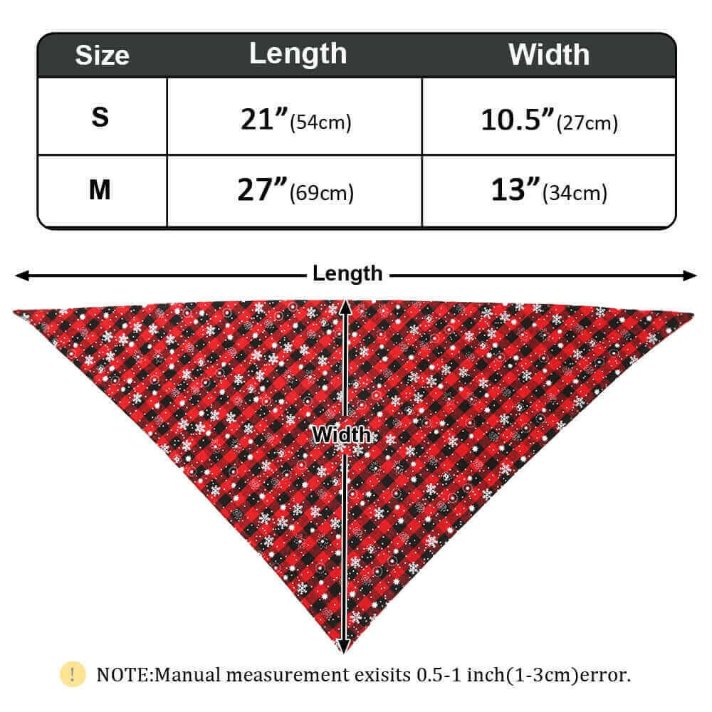 Christmas Dog Bandana Plaid Dogs Bibs Large Pet