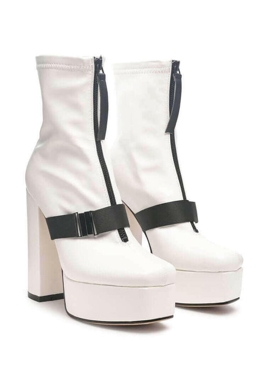 boomer chunky high block heel boots.