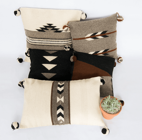 Baxa Native American Pillow Cover, Gray Arrows.