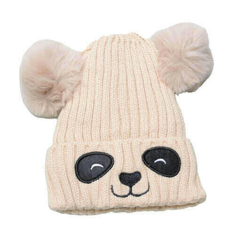 Unisex Cute Panda Cartoon Pattern Knit Winter Beanie For Kids (3-10.